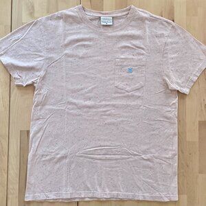 Teddy Fresh Unisex Light Pink Pocket T-Shirt with Rainbow Speckles size Medium